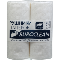 Рушники рулонні 2-шарові Buroclean білі (2 рулони/уп) (10100400)