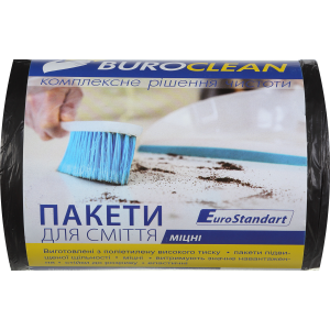 Мешки для мусора 35 л х 100 шт 50 х 60 см 11 мкм BUROCLEAN Eurostandart черные (10200022)