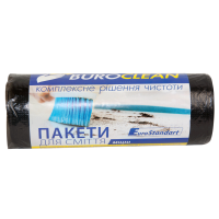Мішки для сміття 60 л х 20 шт 60 х 80 см 18 мкм Buroclean Eurostandart чорні (10200032)