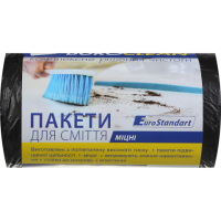 Мішки для сміття 60 л х 40 шт 60 х 80 см 18 мкм Buroclean Eurostandart чорні (10200036)
