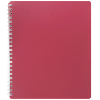 Блокнот В5 80 л клетка на спирали сбоку обл. пластик красный (BM.2419-005)