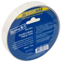 Скотч 2сторон 18 мм х 10 м BuroMax (ткан основа) (BM.7504)