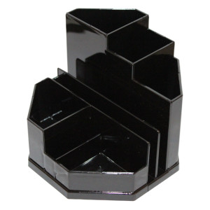 Підставка для канцелярських приладдів настільна 8 відділеннь Спектр пластик чорна 95 х 115 х 115 мм (ПН-3ч)