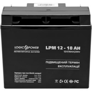 Аккумулятор 12В 18 Ач LogicPower AGM LPM (4133)