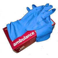 Перчатки латексные L-9 Seven Ambulance (медиц) синие 1 пара (пакуются по 100 шт/50 пар)