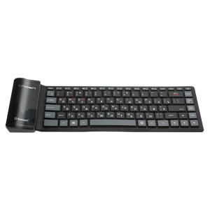 Клавиатура беспрводная CROWN CMK-6001 Black (гибкая, силиконовая)