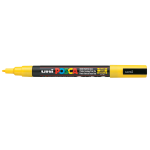 Маркер пигментный (универ) желтый 0,9-1,3 мм UNI POSCA (PC-3M.Yellow)