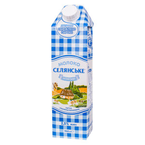 Молоко "Селянське", 2,5%, 950 гр