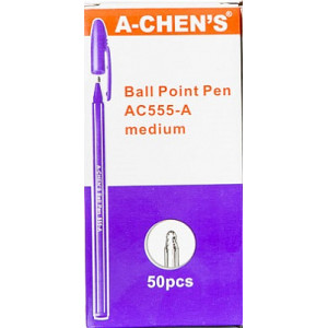 Ручка шариковая одноразовая 0,5 мм Aihao 555 фиолетовая (CS 555)