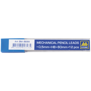 Грифелі для механічних олівців 0,5 мм, HB, BUROMAX, (12 шт) (BM.8699)