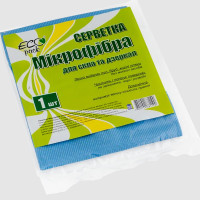 Тряпка микрофибра (стекло/зеркала) 30 х 30 см Ecopack