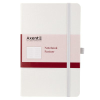 Записная книга А5 96 л клетка Axent Partner обл. винил белый (8201-21-A)