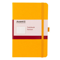 Записна книга А5 Axent Partner (обл. вініл), 96 аркушів, жовтий, клітина (8201-08-A)