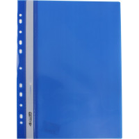 Скоросшиватель пластик. с прозр. верхом А4 (перфор глянец) синий 4Office (4-240-49)