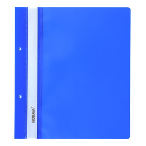 Швидкозшивач пластиковий з прозорим верхом А4 NORMA (перфор) синій (5262-02)