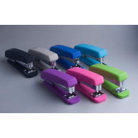 Степлер пластиковий на 20 арк BuroMax Rubber Touch асорті (скоби №24/6,26/6) (BM.4205)