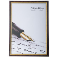 Рамка для фото настінна 15 х 21 см (пластикова темне дерево з золотою вставкою) 15x21 LA 15.182