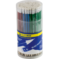 Олівець чорнографітний з гумкою HB Buromax Metallic корпус асорті (BM.8507)