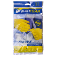 Перчатки латексные (универсальные) L-9 BuroClean (прочные ЖЕЛТЫЕ)