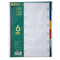 Роздільник сторінок пластик (кольоровий) А4 6 розд 4Office 4-253