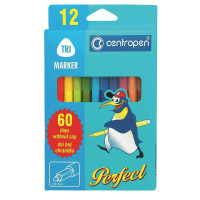 Набор фломастеров Centropen Perfect 2510 2 мм 12 цв (не высыхают 60 дней) (2510/12)
