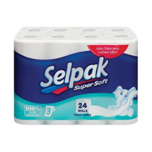 Бумага туалетная 3слойн SELPAK белая 24 рул (32362000)