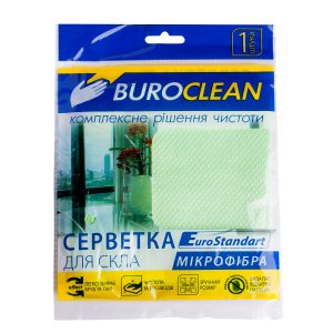 Тряпка микрофибра (стекло/зеркала) 30 х 30 см BuroClean EuroStandart (10200125)