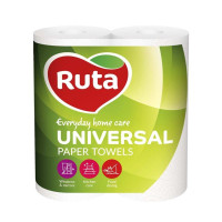 Полотенца рулонные 2-слой Рута Universal белые (2 рул/уп)