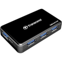 Концентратор 4-PORTS black (4 порта с кнопкой на каждый порт, поддержка до 0,5ТВ, питание от USB)