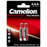 Батарейка AAA LR03 Camelion Alkaline Plus (мизинчик) LR03-BP2 (блистер 2 шт)