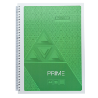 Блокнот А4 96 л клетка на спирали сбоку ламин. картон BUROMAX Prime салатовый (BM.24451101-15)