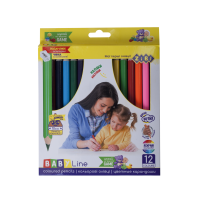 Олівці кольорові 12 кольор х 12 шт + чинка ZIBI JUMBO BABY Line тригранні (ZB.2452)