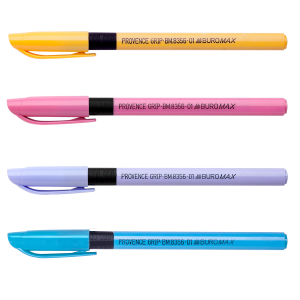 Ручка масляная одноразовая с грипом BuroMax Provence Grip, 0,5 мм, синяя (BM.8356-01)