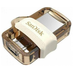Флешка USB 3.0 (флеш-пам'ять) SANDISK 32GB Ultra Dual Drive m3.0 White-Gold USB 3.0/OTG (SDDD3-032G-G46GW)