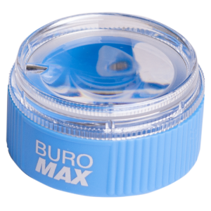 Точилка пластиковая с контейнером, круглая, С УВЕЛИЧИТЕЛЬНЫМ СТЕКЛОМ Buromax (BM.4756)