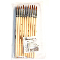 Пензель художній №8 поні 1 шт/уп БАРВІНОК 6-408