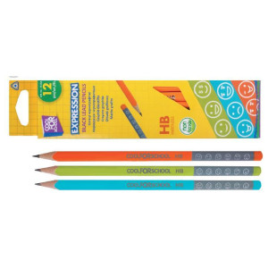 Карандаш чернографитный без ластика HB CoolForSchool Premium Expression трехгранный корп (CF15154)