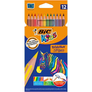 Олівці кольорові 12 кольор х 12 шт BIC Kids Evolution Stripes (829029/82902910)