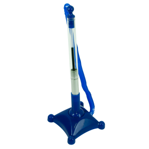 Ручка шариковая на подставке BuroMax Logo2U, с шнуром, синяя (BM.8142-01)