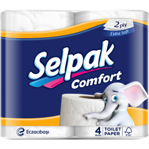 Папір туалетний 2шаровий Selpak Comfort білий (4 рулона) (32363200)