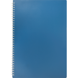 Блокнот А4 на спіралі збоку (обкл. пластик), 80 аркушів, клітинка синій (BM.2446-002)