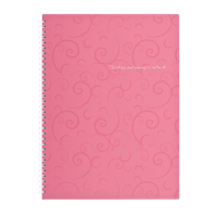 Блокнот А4 80 л клетка на спирали сбоку обл. пластик Buromax Barocco розовый (BM.2446-610)