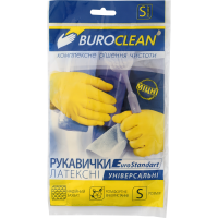 Перчатки латексные S-7 BuroClean (желтые хлопковое напыление, универс) прочные ЖЕЛТЫЕ (10200300)
