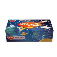 Салфетки косметические 2слой RUTA Kids картон бокс (155 шт) (4820023748422)