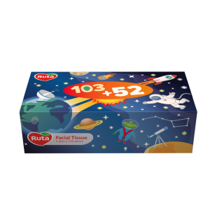 Салфетки косметические 2слой RUTA Kids картон бокс (155 шт) (4820023748422)