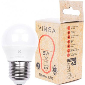 Лампа LED VINGA VL-G45E27-53L (5 Вт., 3000К, Е27)