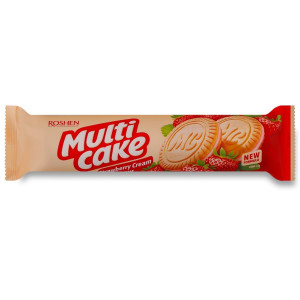 Печенье Roshen Multicake с начинкой клубника-крем 180 гр
