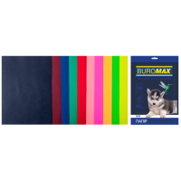 Бумага цветная А4 80 г/м кв BUROMAX Радуга 50 л DARK+NEON 10 цветов
