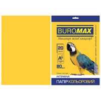 Бумага цветная А4 80 г/м кв BUROMAX 20 л INTENSIVE желтый (BM.2721320-08)