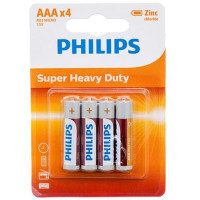 Батарейка AAA LR03 PHILIPS LongLife Zinc Carbon * 4 (R03L4B/10) 4 шт/уп мизинчик